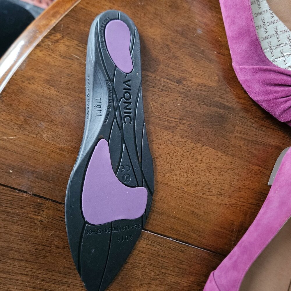 ($10 IN BUNDLE) Vionic Gramercy Purple Suede Knot Detail Ballet Flat NWOT - Picture 7 of 8
